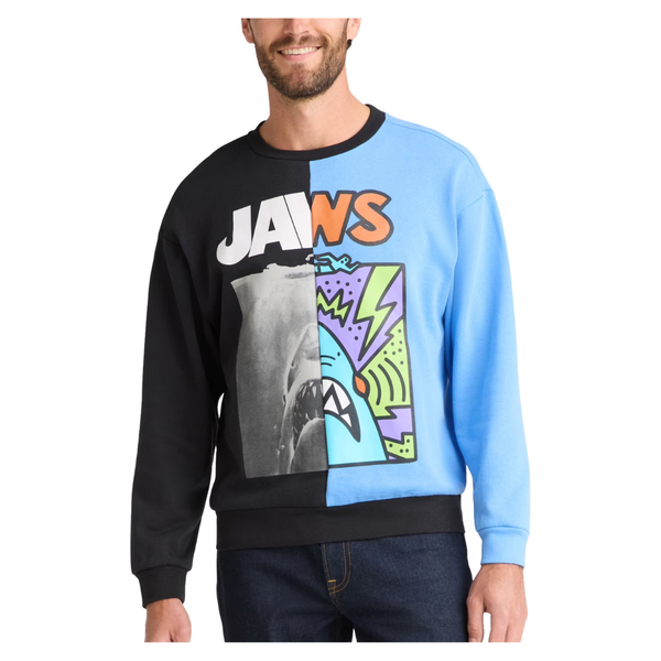 Jaws Men's and Big Men's Combo Fleece Crewneck Sweatshirt