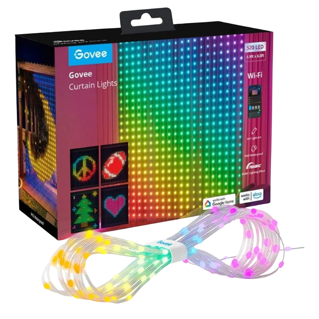 Govee 4.9x6.6ft 520 RGBIC Smart LED Color Changing Wall Lights