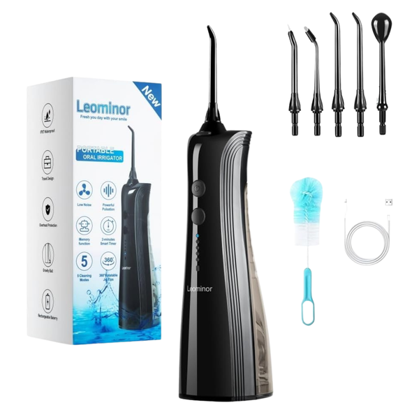 Leominor Cordless Rechargeable Water Dental Flosser Pick With 5 Modes