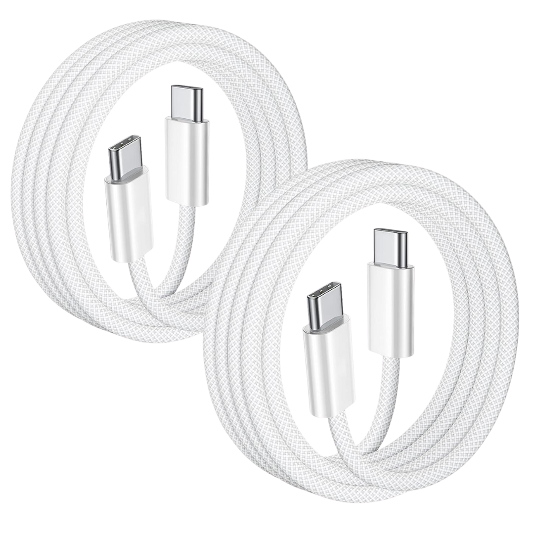 2-Pack 3ft 60W USB-C To USB-C Braided Charging Cables