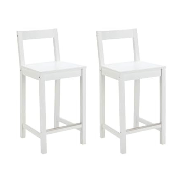 Set of 2 Amazon Basics Wooden Bar Stool With Backrest 24"