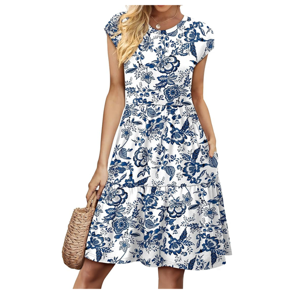 Women's Spring Summer Floral Babydoll Mini Dress