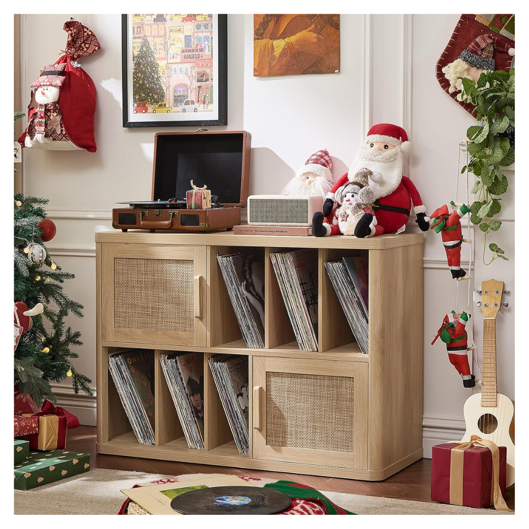 Leyaoyao Large Record Player Stand With Vinyl Storage