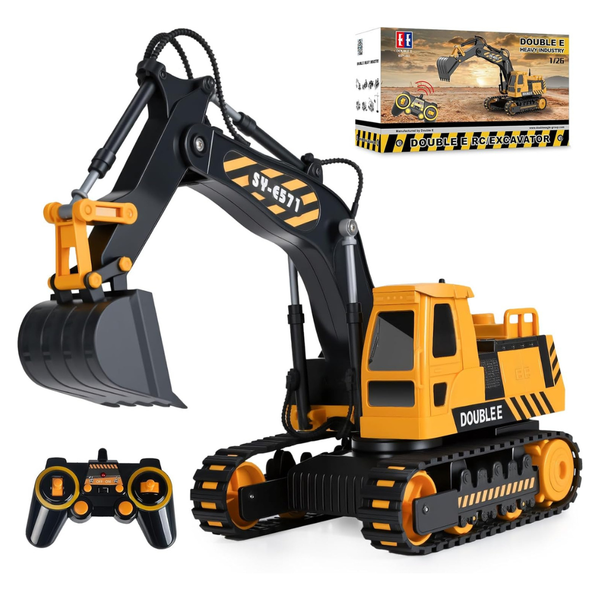 Remote Control Excavator Construction Vehicle Toy With 6 Functions