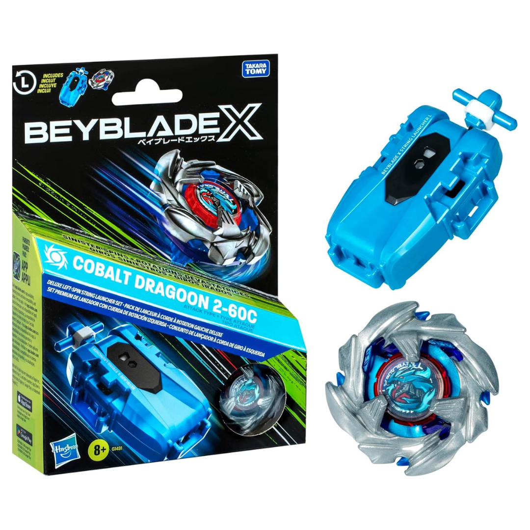 Beyblade X Cobalt Dragoon 2-60C Deluxe Set With String Launcher