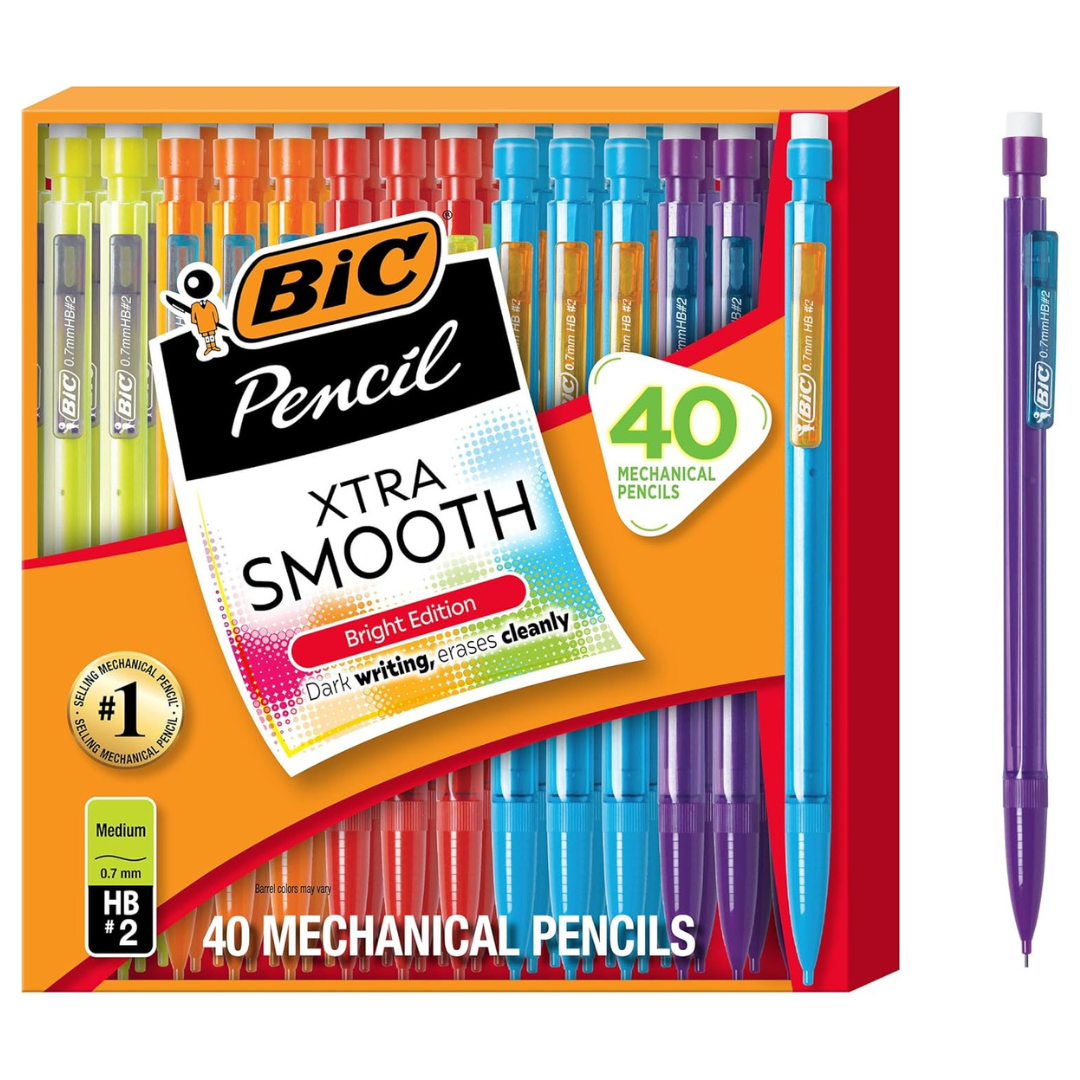 40-Count BIC Xtra-Smooth Mechanical Pencils Pack With Erasers