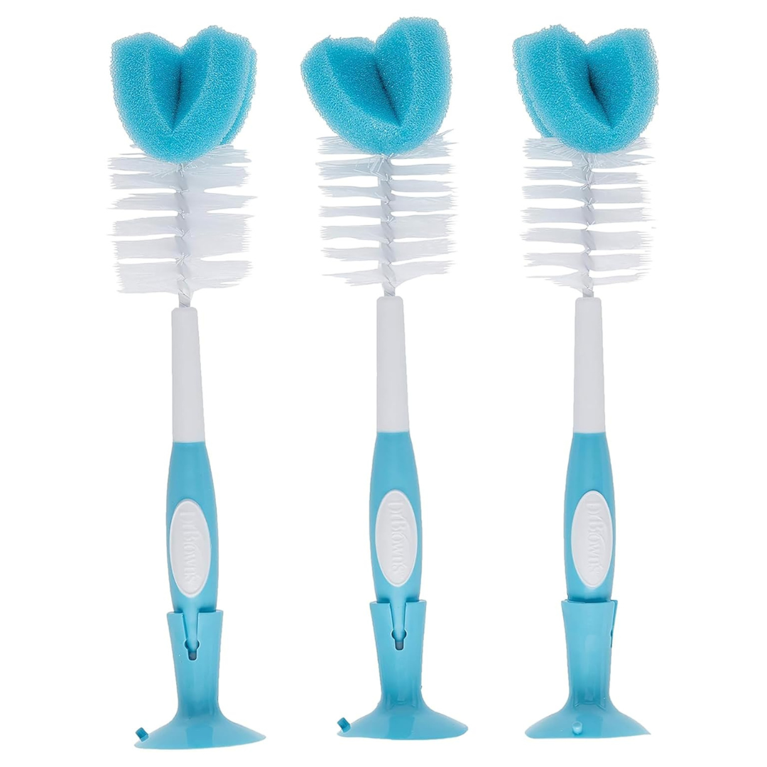 3-Pack Dr. Brown's Baby Bottle Cleaning Brush W/ Sponge & Scrubber