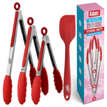4-Pack Kaluns Non Stick Silicone Tip Stainless Steel Tongs