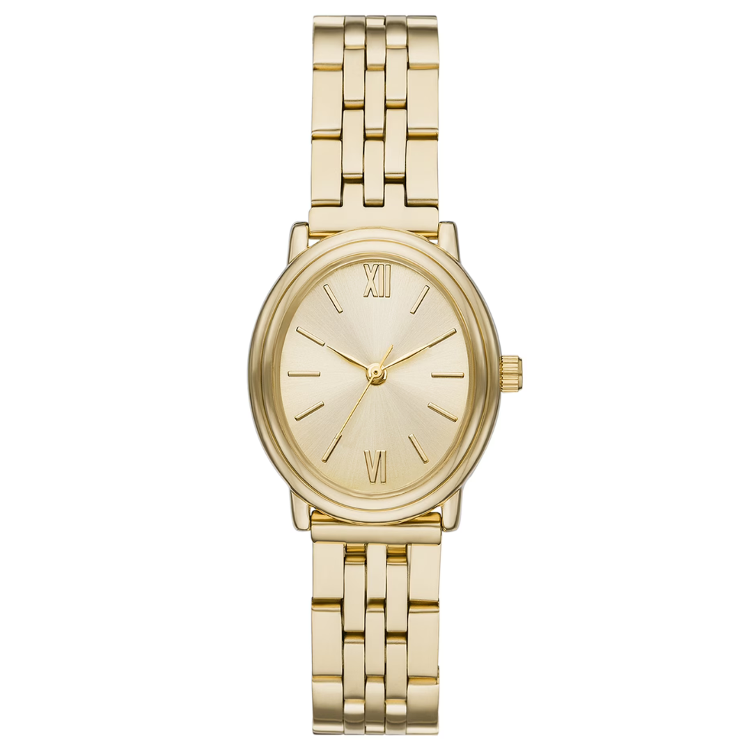 Time & Tru Women's Gold Tone 5 Link Bracelet Watch
