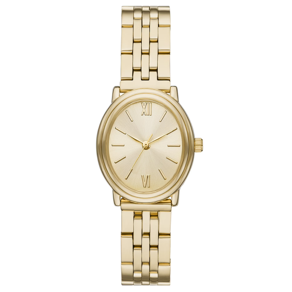 Time & Tru Women's Gold Tone 5 Link Bracelet Watch