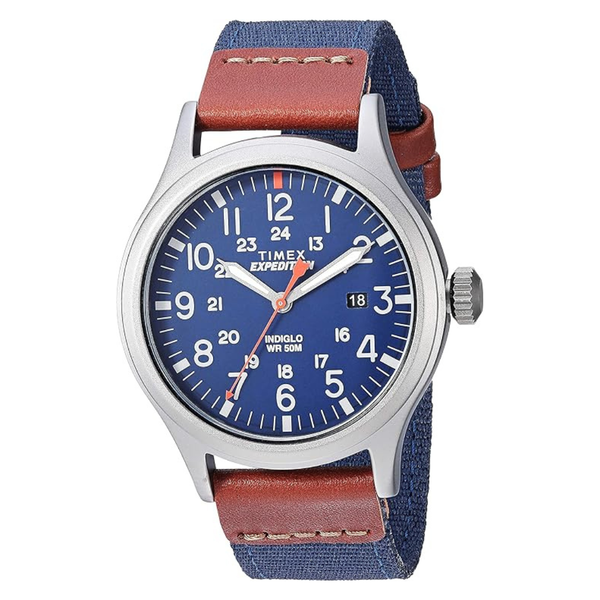 Timex Men's 40mm Expedition Scout Leather Slip-Thru Strap Watch