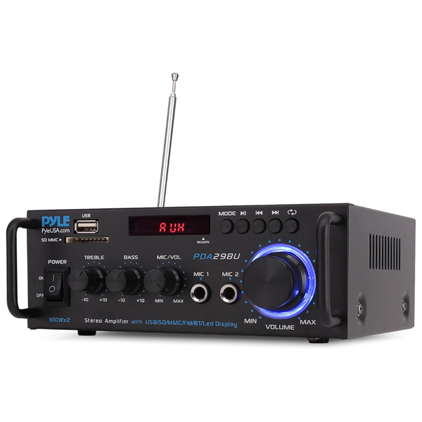 Pyle 200W Dual Channel Bluetooth Stereo Power Amplifier