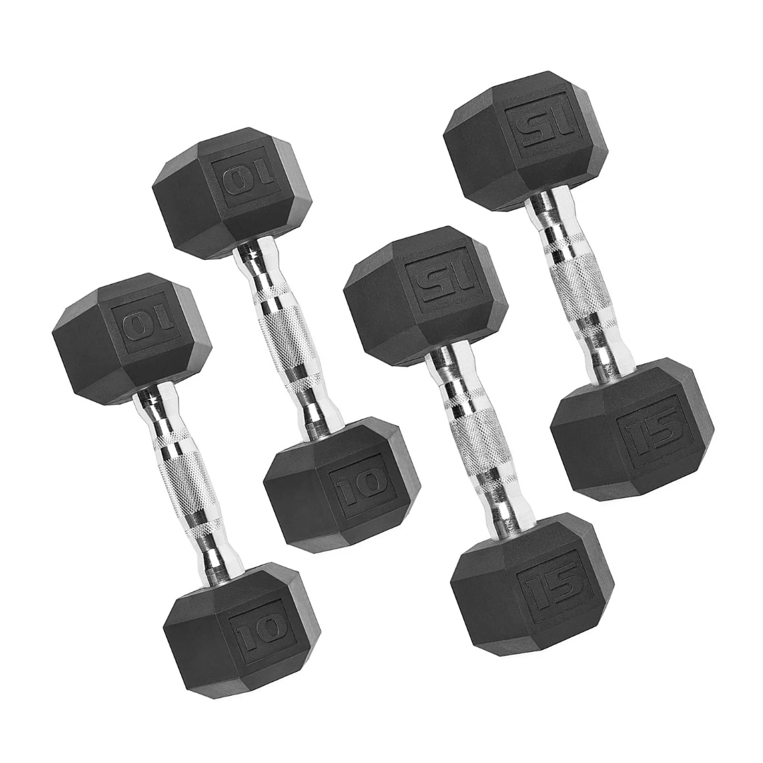 CAP 150lb Rubber Hex Dumbbell Set (5-25 Lb)