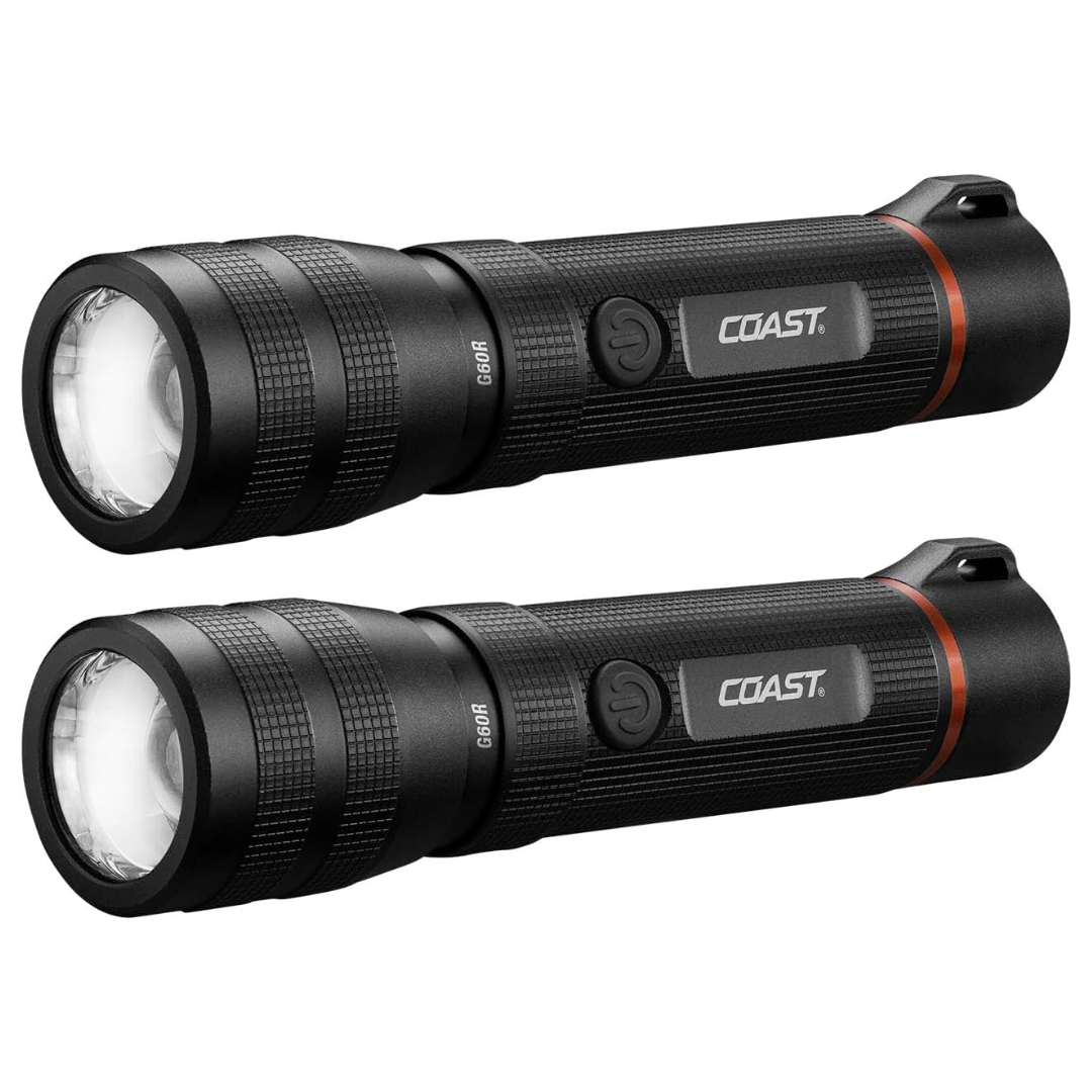 2-Pack Coast G60R 1000 Lumens Rechargeable LED Flashlight
