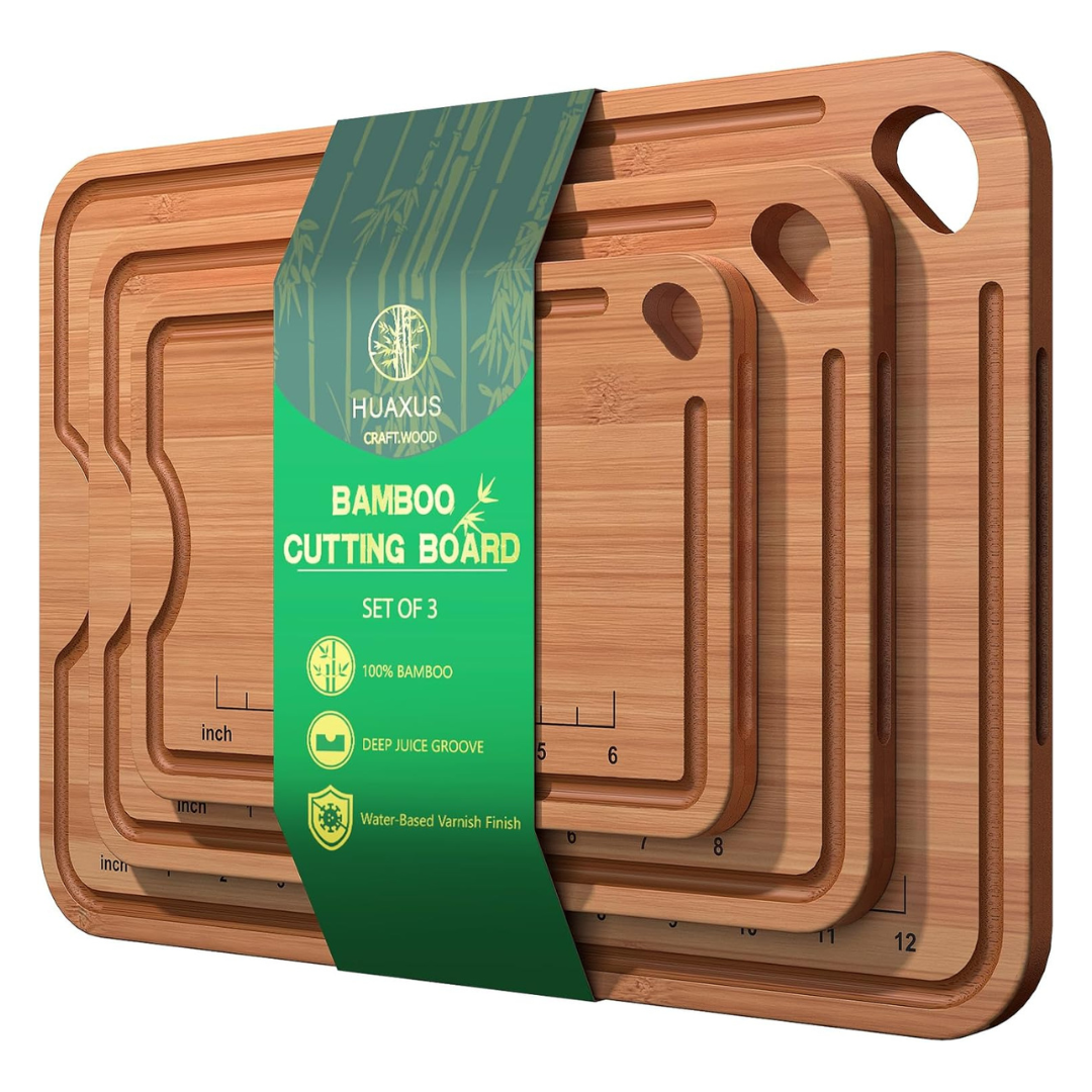 3-Pack Huaxus Wood Charcuterie & Cutting Boards