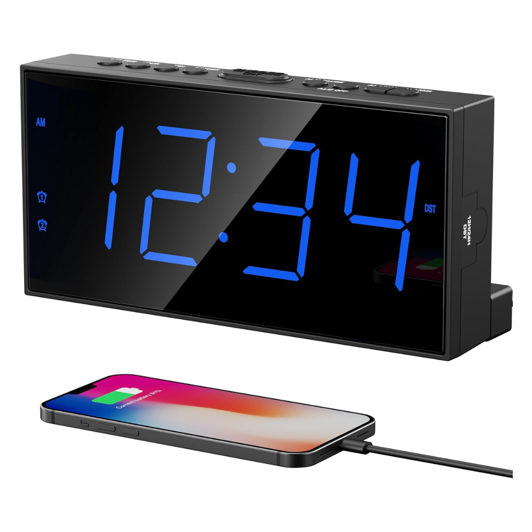 Digital Dual Alarm Clock With USB Charger