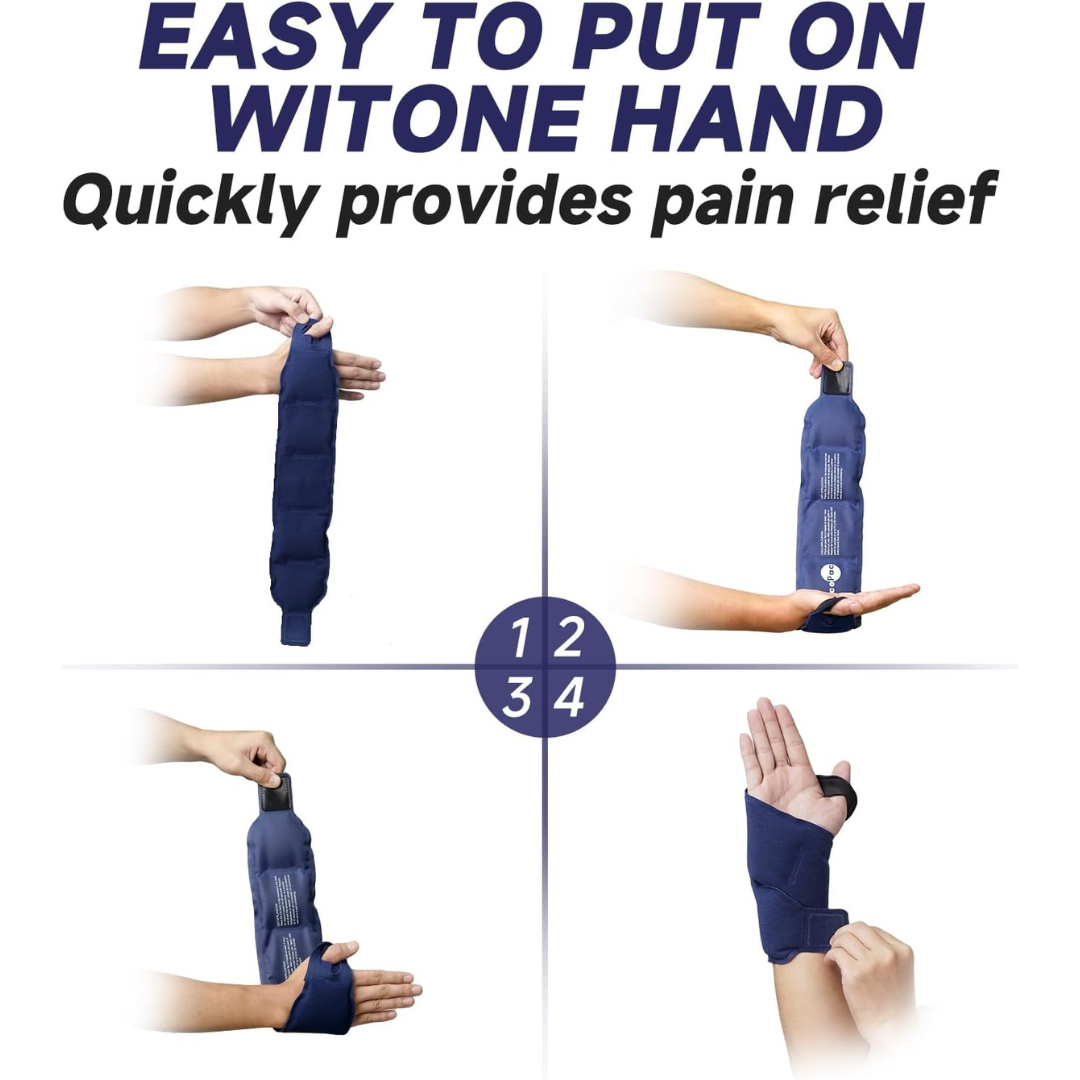 Reusable Wrist Ice Pack Wrap with Gel