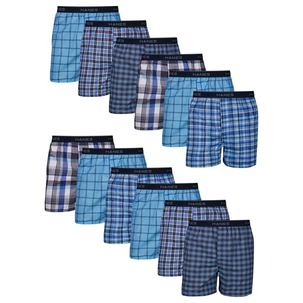12-Pack Hanes Men's Cool & Breathable Cotton Underwear Pack