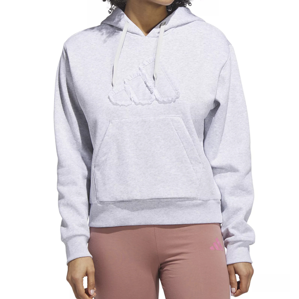adidas Women's Seasonal Essentials Ruffled Big Logo Graphic Hoodie