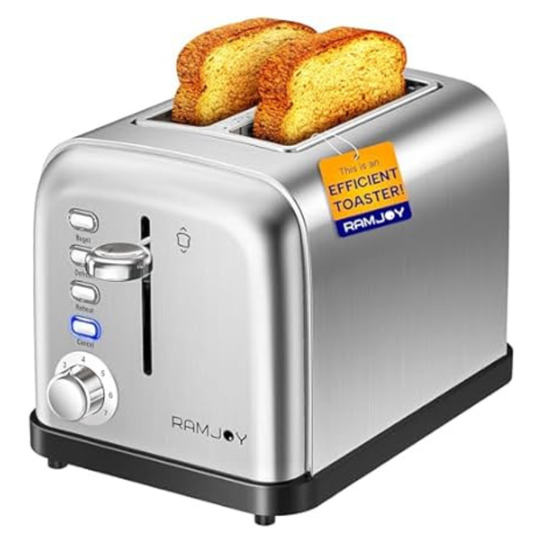 Ramjoy 900 Watts 2-Slice Extra Wide Slot Toaster
