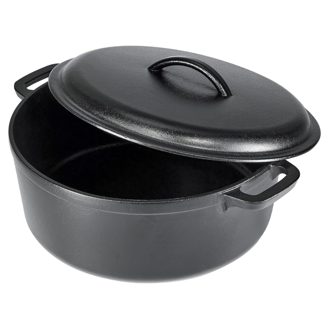 Amazon Basics 7-Qt. Cast Iron Dutch Oven Pot With Lid