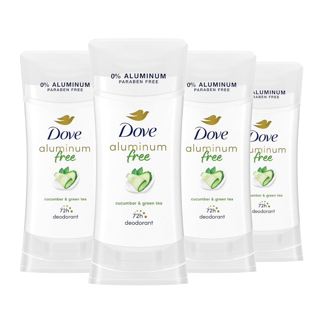 4-Count 2.6oz Dove Aluminum Free Deodorant (Cucumber & Green Tea)