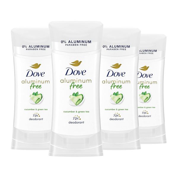 4-Count 2.6oz Dove Aluminum Free Deodorant (Cucumber & Green Tea)