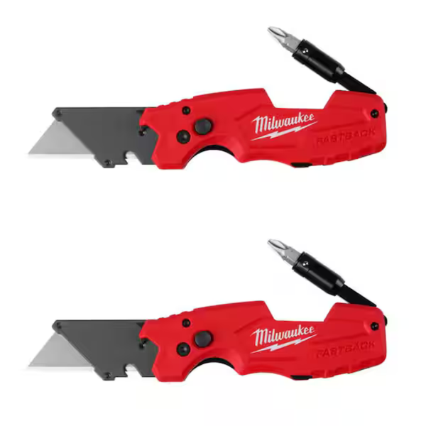 2-Pack Milwaukee Fastback 6-in-1 Folding Utility Knives