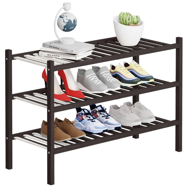 3-Tier Stackable Freestanding Bamboo Shoe Rack (Various)