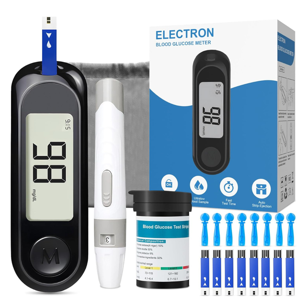 Blood Glucose Sugar Monitor Kit W/ 50 Test Strips & 50 Lancets