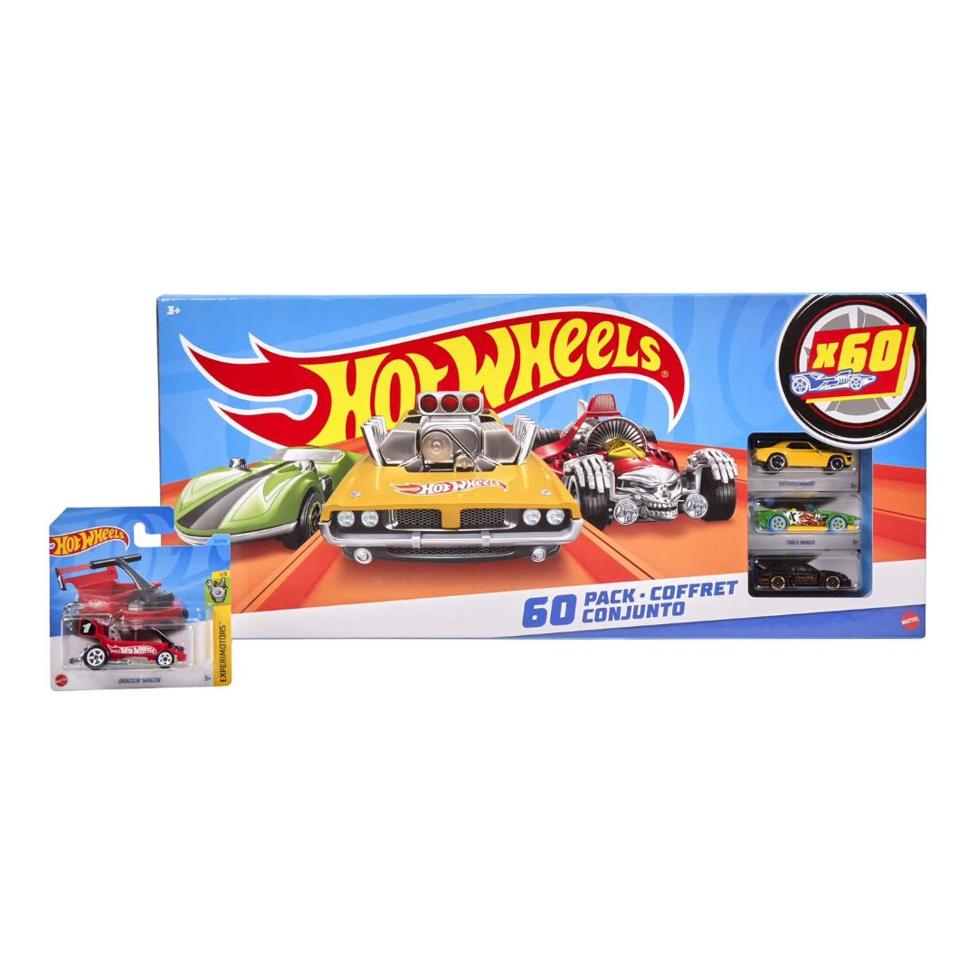 60-Count Hot Wheels Die-Cast 1:64 Scale Cars & Trucks