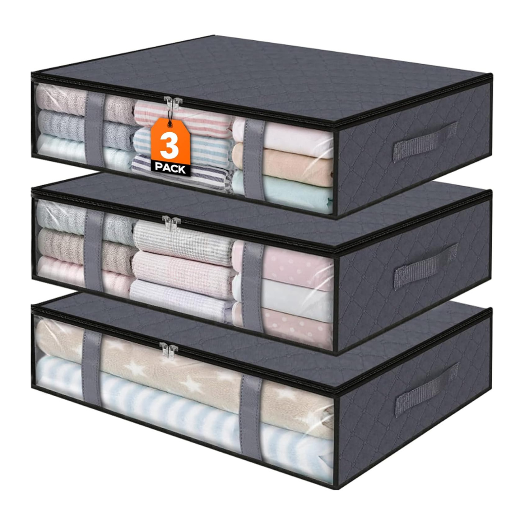 3-Pack StorageRight Foldable Blanket Storage Bags