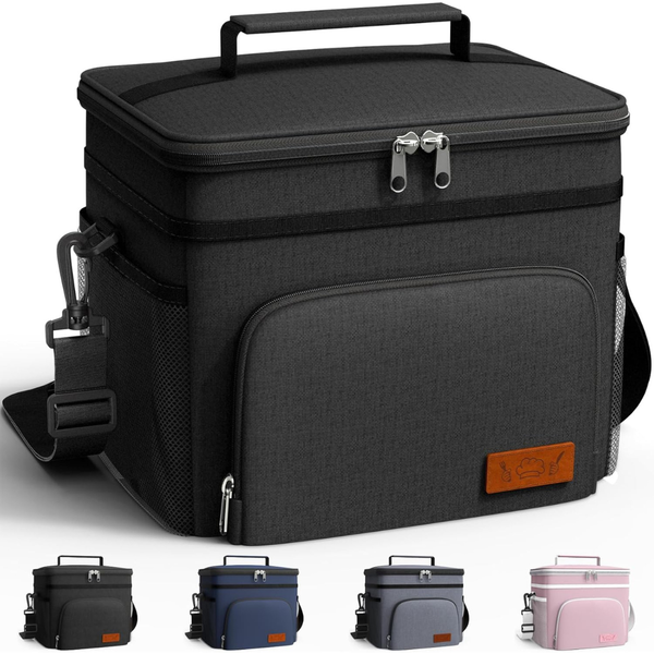Hotor 9L Insulated Leak-Proof Lunch Box Cooler Bag with 4 Pockets