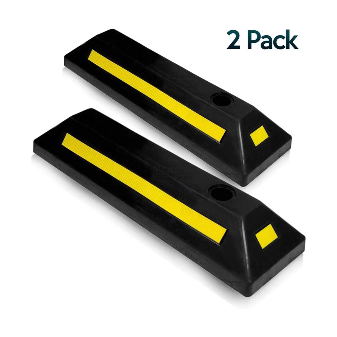 2-Pack Zone Tech Heavy Duty Rubber Parking Guide