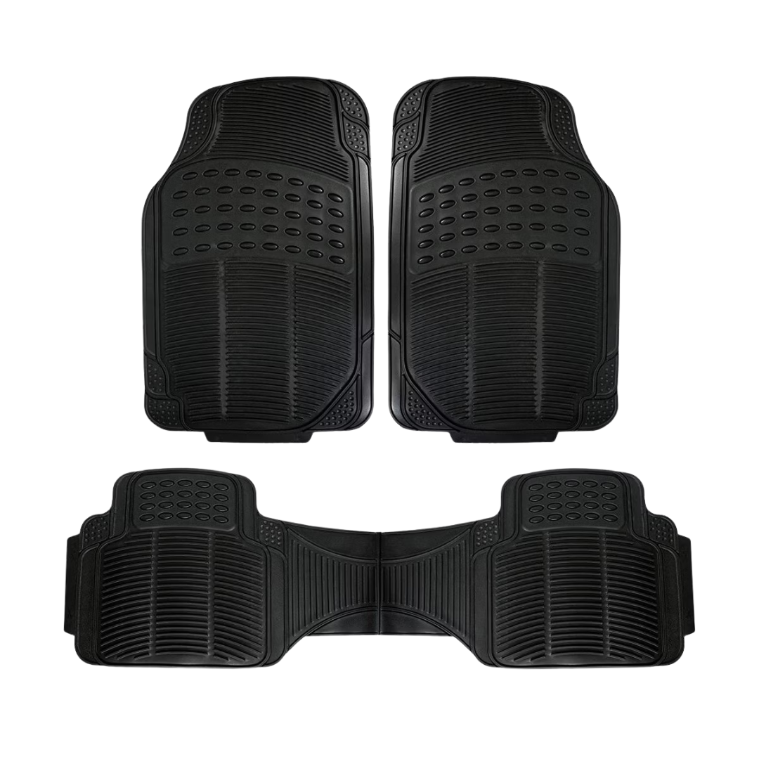 3-Piece Zonetech Trimmable Fit Rubber Car Floor Mats