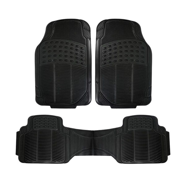 3-Piece Zonetech Trimmable Fit Rubber Car Floor Mats