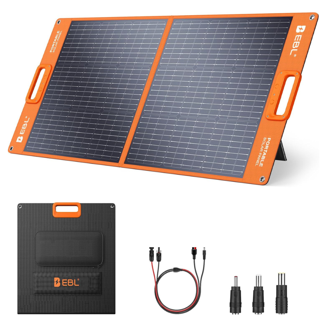 EBL 100W Portable Solar Panel With Kickstand & Parallel Cable