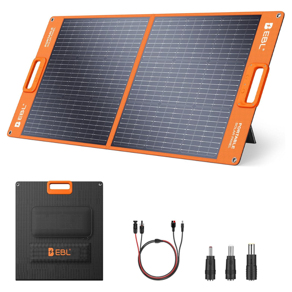 EBL 100W Portable Solar Panel With Kickstand & Parallel Cable