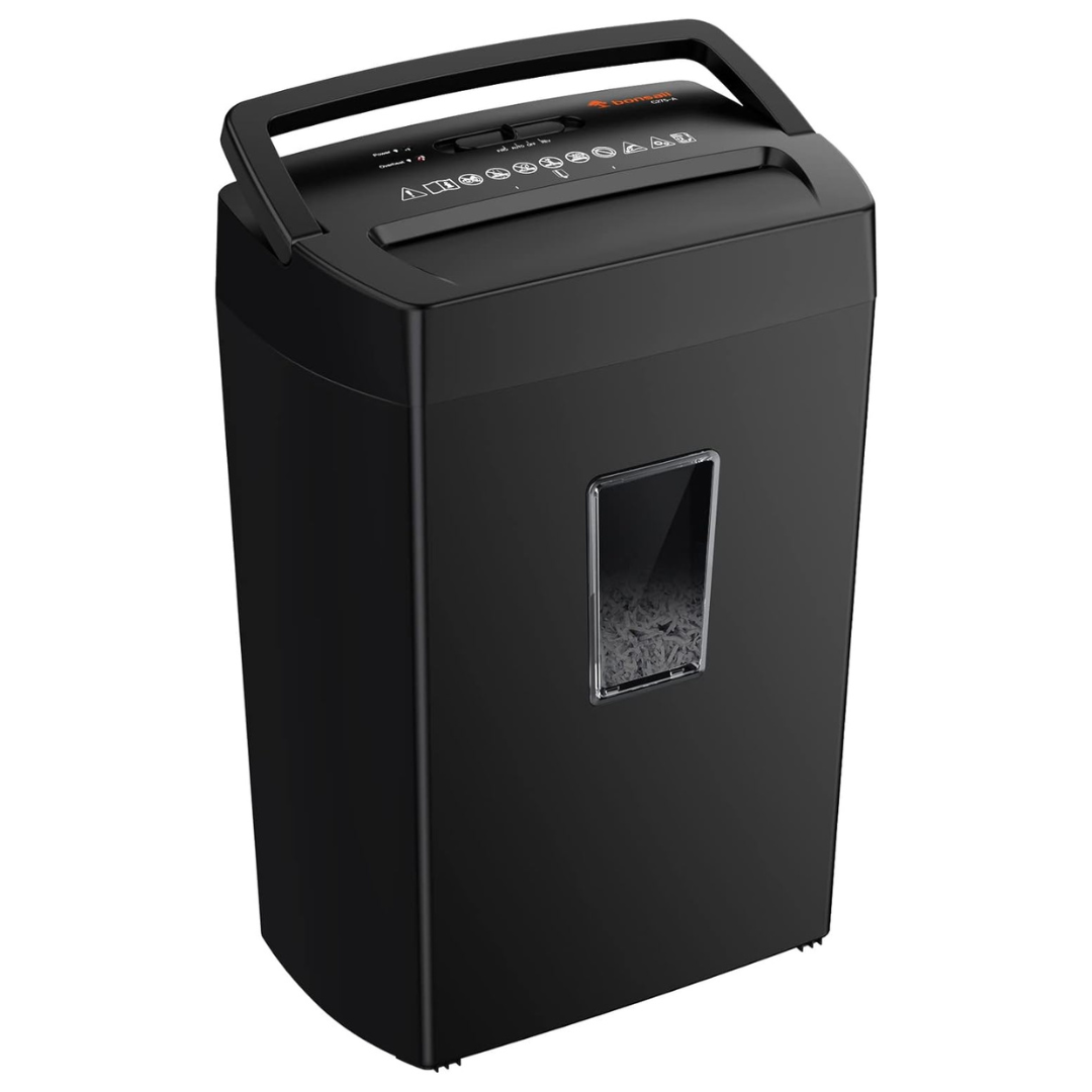 Bonsaii 12-Sheet 5.5 Gal Heavy Duty Cross Cut Paper Shredder