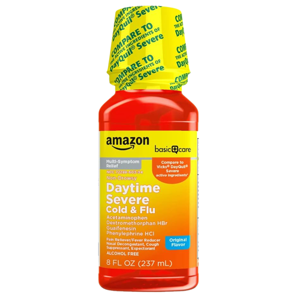 8 fl oz Amazon Basic Care Cold & Flu Liquid Medicine