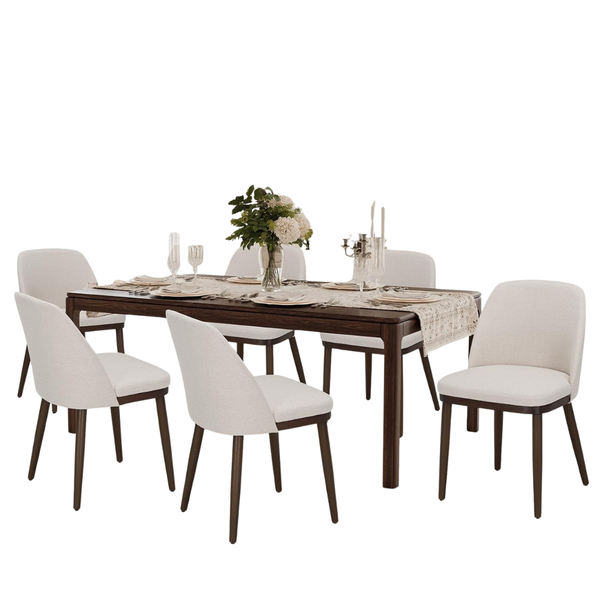 Set Of 6 Upholstered Dining Modern Kitchen Chairs W/ Back