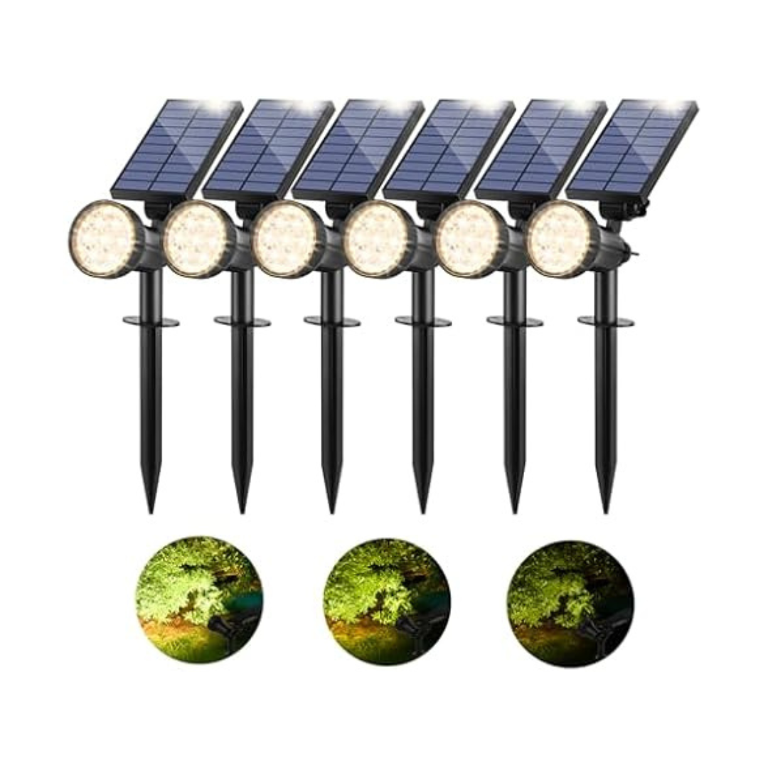 6-Pack Bosceos 800 Lumens Solar Powered Flood Spot Lights