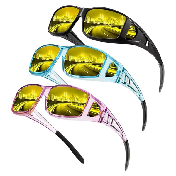 Unisex Wrap Around Anti Glare HD Night Vision Glasses (Various)