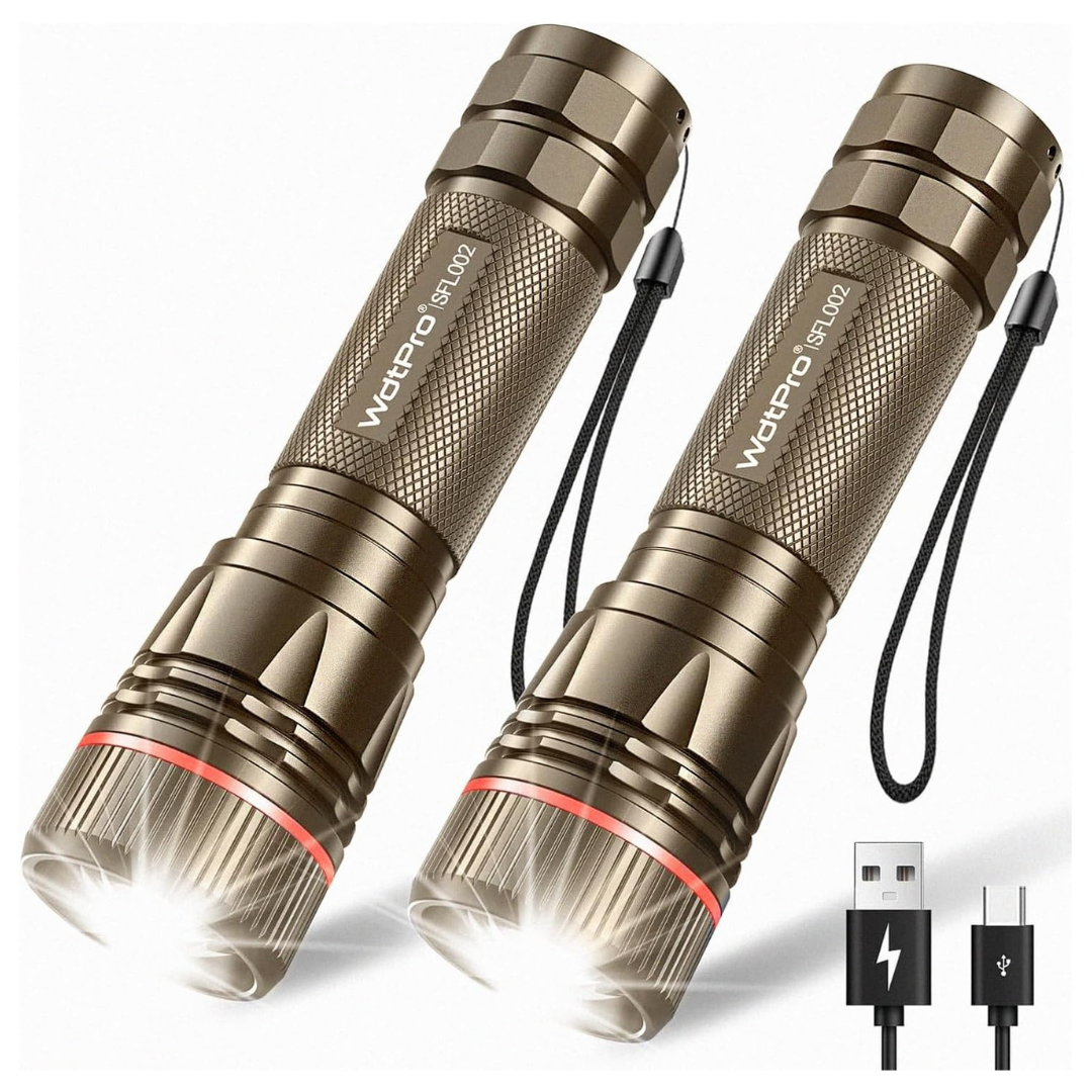 2-Pack High-Lumen LED Mini Tactical EDC Flashlights