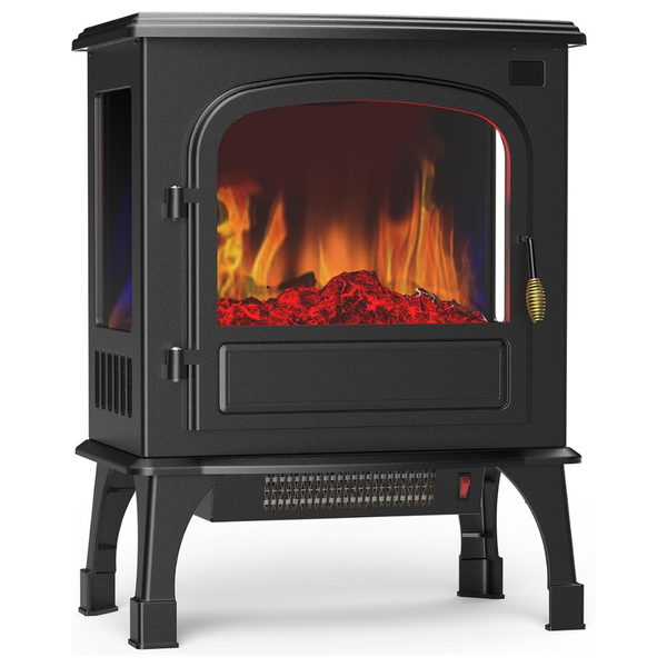 Sweetcrispy 26 Freestanding Electric Fireplace Heater W/ Remote
