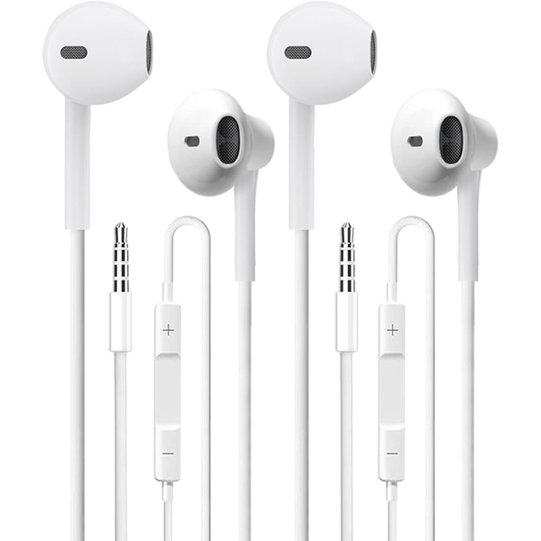 2-Pack Clipsun Wired Earbuds With Microphone For 3.5mm Devices