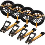 4-Pack Ratchet Car Tie Down Strap with Flat Hooks