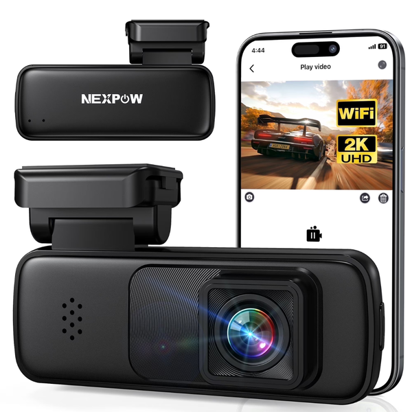 NEXPOW 2K Wifi Front Dash Cam with Voice Control