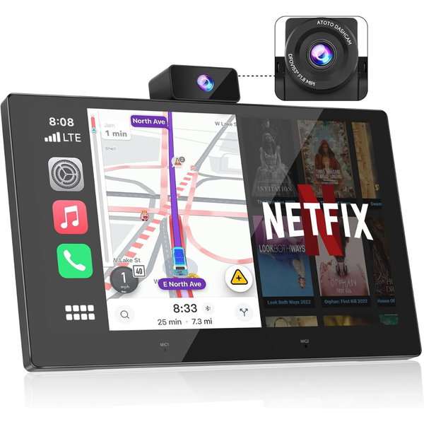 Portable 9" Wireless CarPlay & Auto Touchscreen