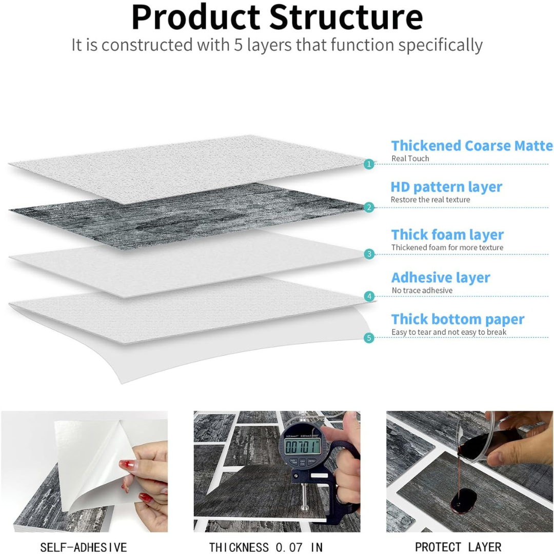 24-Piece Fake Marble Peel and Stick Backsplash Waterproof Wall Tiles